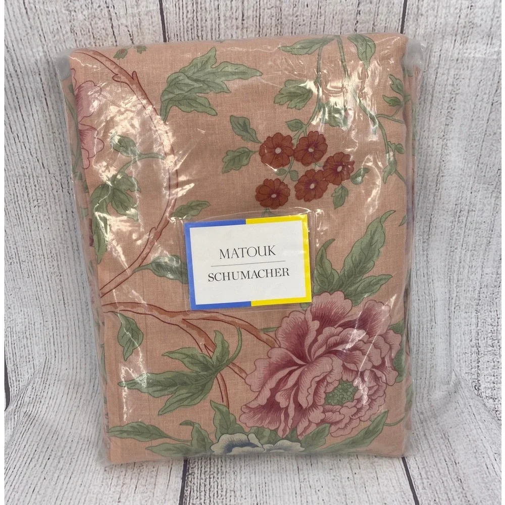 Matouk Schumacher Simone Duvet Full/Queen Apricot Floral 100% Linen Luxury
